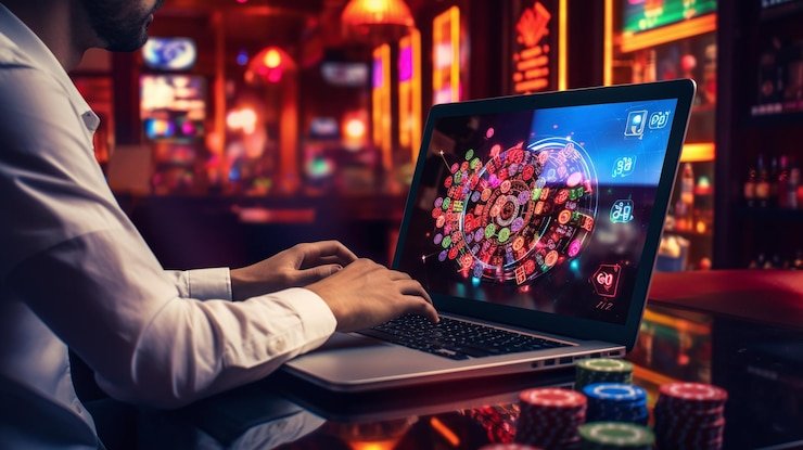 Meja live casino modern dengan dealer asli dan pemain aktif secara online